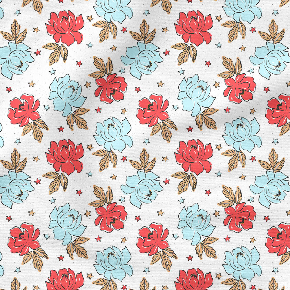 Free Hand Floral | Holiday Fabric Design | Julie Storie Designs